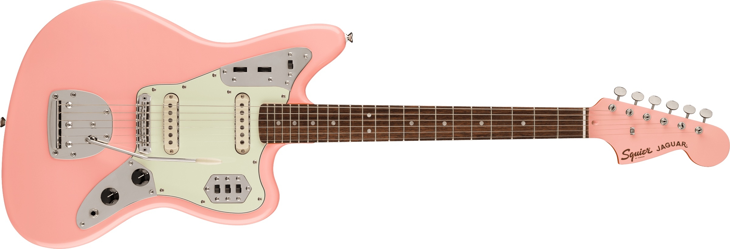 Squier FSR Classic Vibe 60s Jaguar Shell Pink With Matching Headstock
