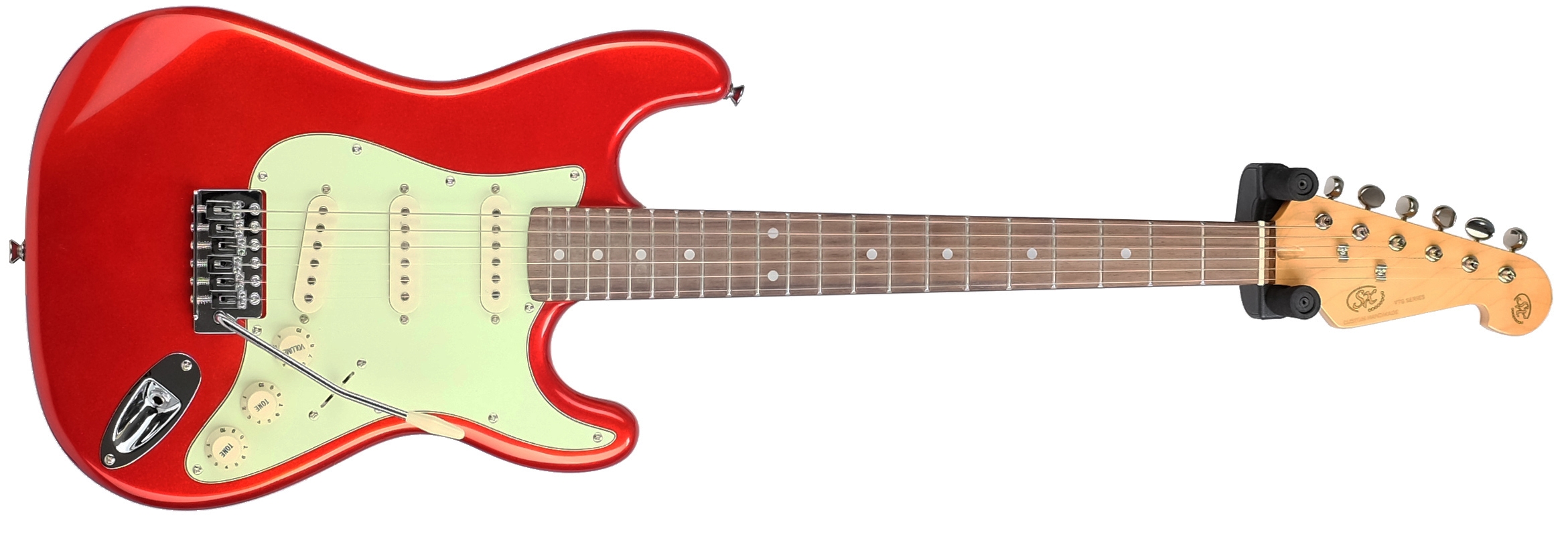 Red store stratocaster guitar