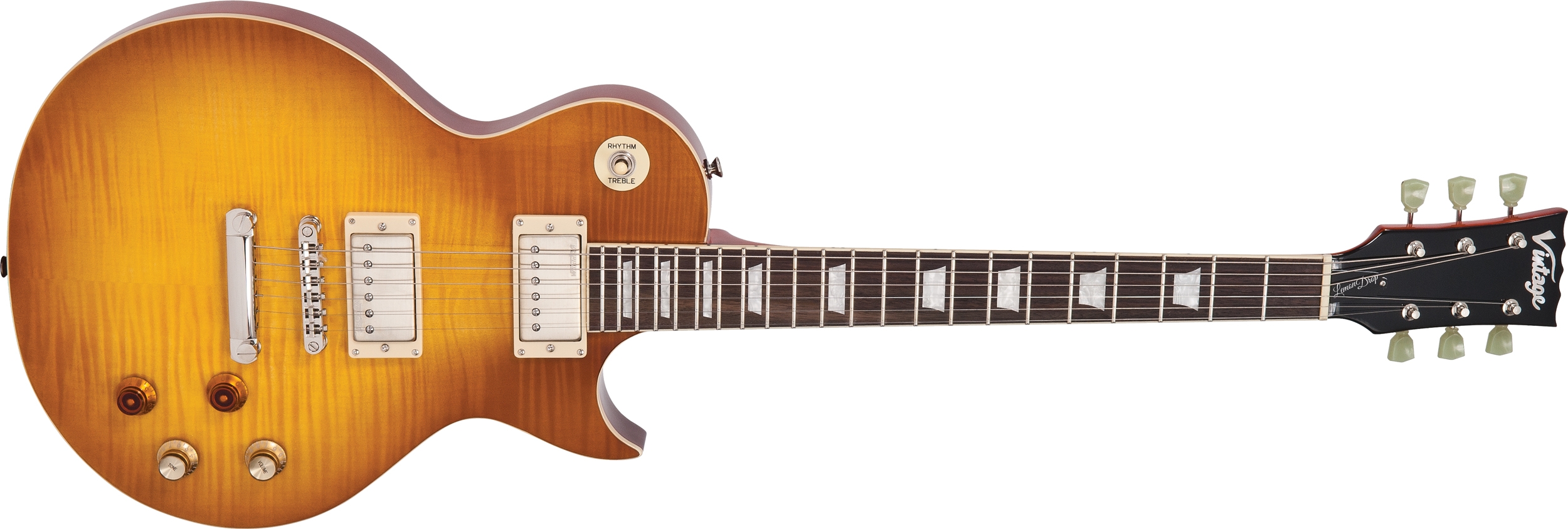 Vintage V100PGM Lemon Drop Reissued Hi Gloss Tobacco Burst