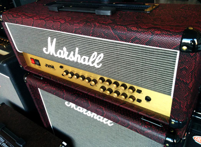 Marshall JVM205H 1936 Half Stack Burgundy Snakeskin Angle Shot