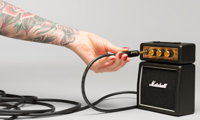 Marshall MS2 Micro Amp in Black Plugged In