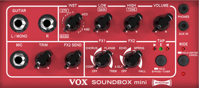 Vox SoundBox Mini Guitar Amp Control Panel